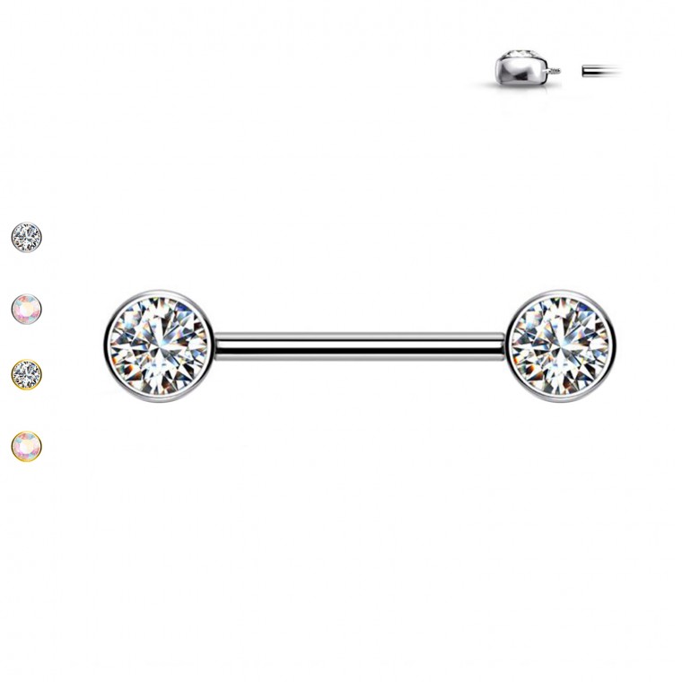 PL-114 Barbell Capezzolo senza Fili con Cristallo INTERNA PL-114 Barbell Capezzolo senza Fili con Cristallo INTERNA