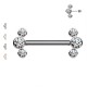 PL-104 Barbell Capezzolo senza Fili con 3 Cristalli Push-in PL-104 Barbell Capezzolo senza Fili con 3 Cristalli Push-in