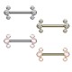 PL-104 Barbell Capezzolo senza Fili con 3 Cristalli Push-in PL-104 Barbell Capezzolo senza Fili con 3 Cristalli Push-in