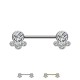 PL-108 Barbell Capezzolo con 4 Cristalli PL-108 Barbell Capezzolo con 4 Cristalli