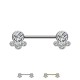 PL-108 Nipple Barbell with 4 Crystals