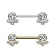 PL-108 Nipple Barbell with 4 Crystals