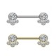 PL-108 Barbell Capezzolo con 4 Cristalli PL-108 Barbell Capezzolo con 4 Cristalli