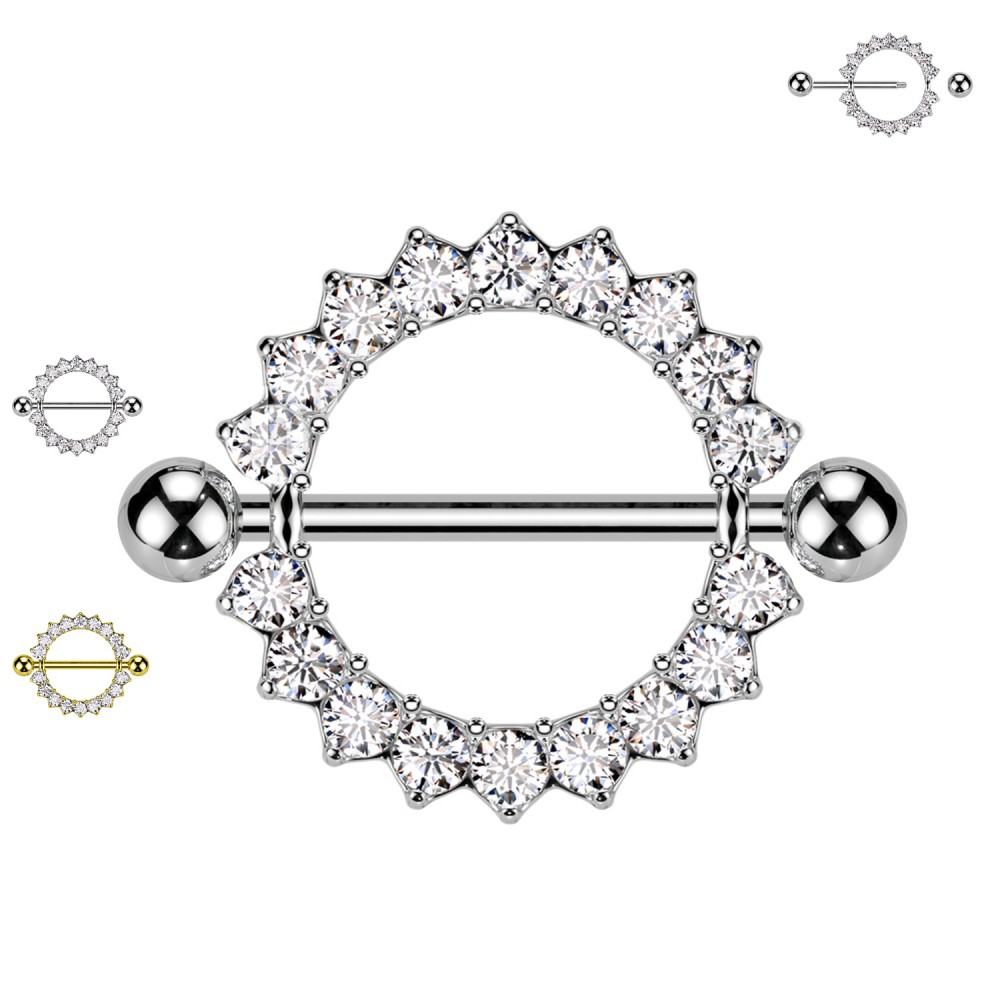 PL-113 Barbell Capezzolo con  Cristalli PL-113 Barbell Capezzolo con  Cristalli