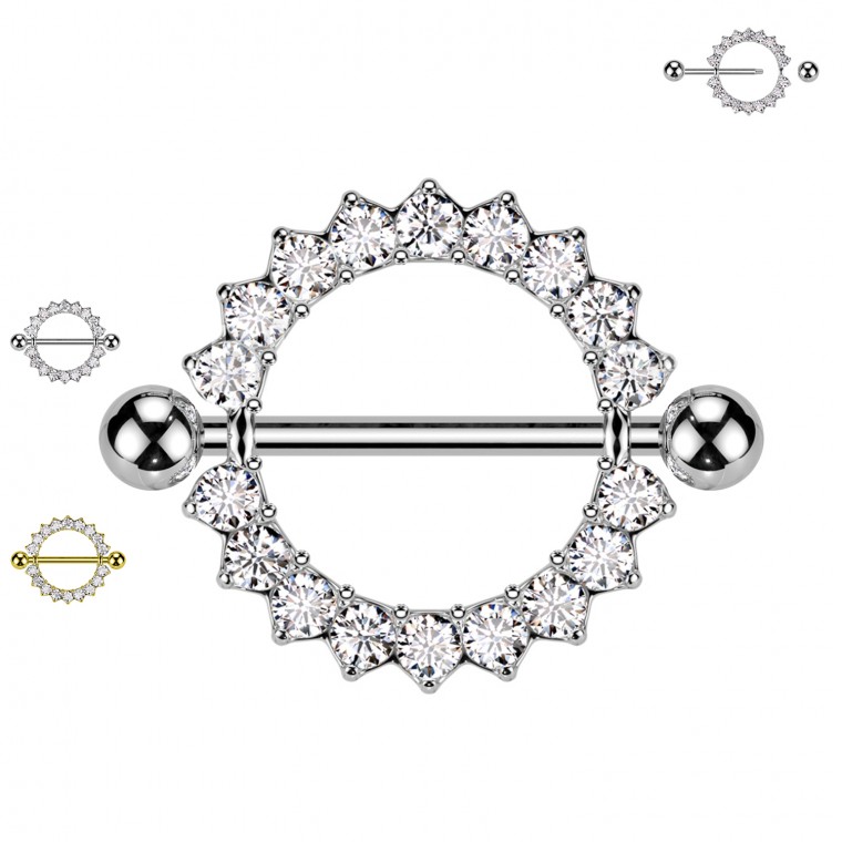 PL-113 Barbell Capezzolo con  Cristalli PL-113 Barbell Capezzolo con  Cristalli