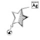 POS-002 925 Silver Star Earrings with Crystals