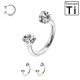PWY-047 CIRCULAR TITANIUM BARBELL WITH TWO CRYSTALS