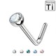 PWB-021 Titanium Nostril Piercing with Crystal