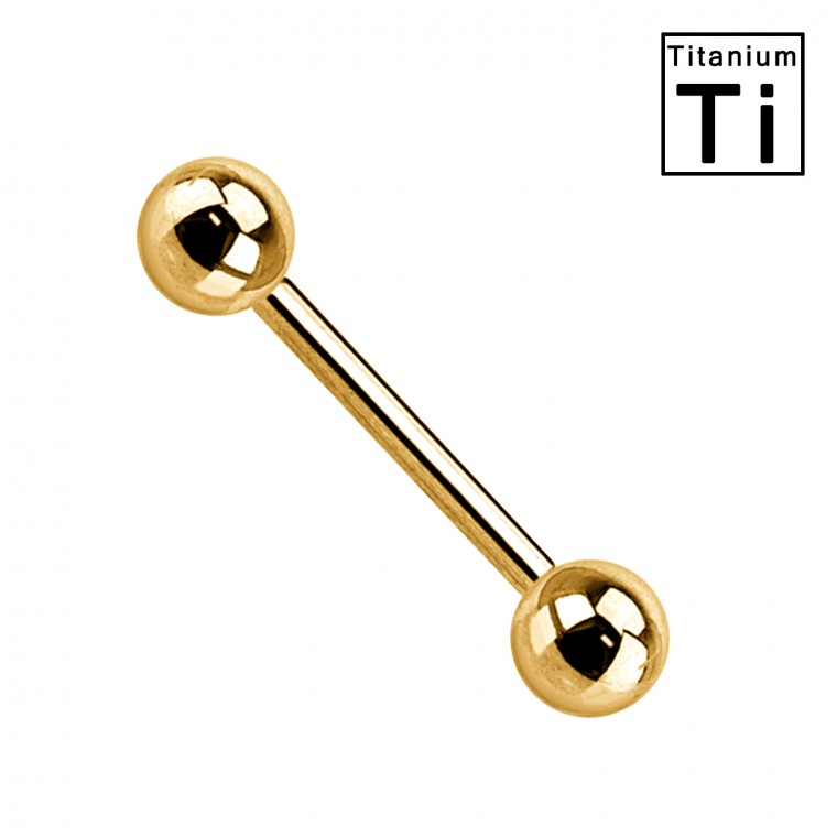 PWL-001O Barbell Basic in Titanio di Colore Oro PWL-001O Barbell Basic in Titanio di Colore Oro