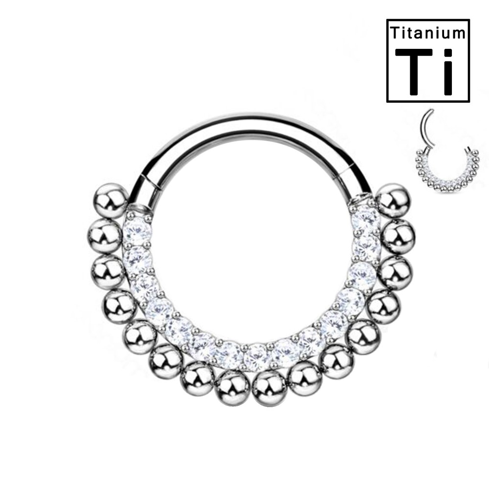 PWO-005 Titanium Circle Clicker with Crystals
