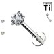 PWC-016 Labret Piercing with Star Crystal