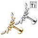 PWC-236 Piercing Labret in Titanio con Cristalli Filettatura Interna