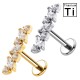 PWC-260 Piercing Labret in Titanio a Forma Lineare con Cristalli PWC-260 Piercing Labret in Titanio a Forma Lineare con Cristalli