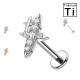 PWC-272 Piercing Labret in Titanio a Forma di Croce con Cristalli PWC-272 Piercing Labret in Titanio a Forma di Croce con Cristalli