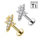 PWC-272 Piercing Labret in Titanio a Forma di Croce con Cristalli PWC-272 Piercing Labret in Titanio a Forma di Croce con Cristalli