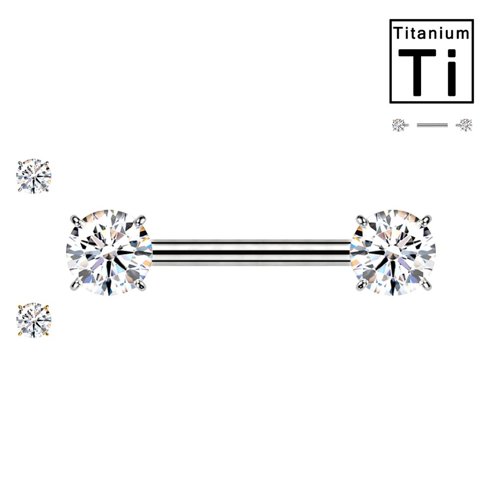PWL-010 Piercing al Capezzolo Bilanciere con Zircone PWL-010 Piercing al Capezzolo Bilanciere con Zircone