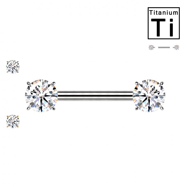 PWL-010 Piercing al Capezzolo Bilanciere con Zircone PWL-010 Piercing al Capezzolo Bilanciere con Zircone