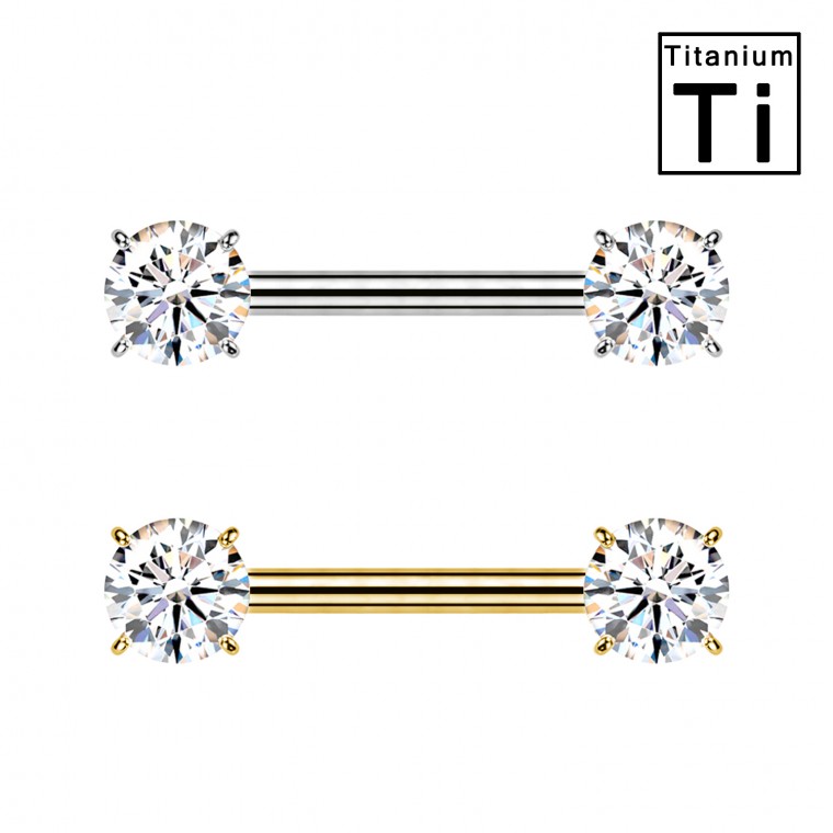 PWL-010 Piercing al Capezzolo Bilanciere con Zircone PWL-010 Piercing al Capezzolo Bilanciere con Zircone