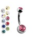 PD-005 Navel Piercing with 2 Crystal 4/6 mm