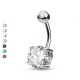 PD-012 Piercing Navel Ball with Crystal made of Steel