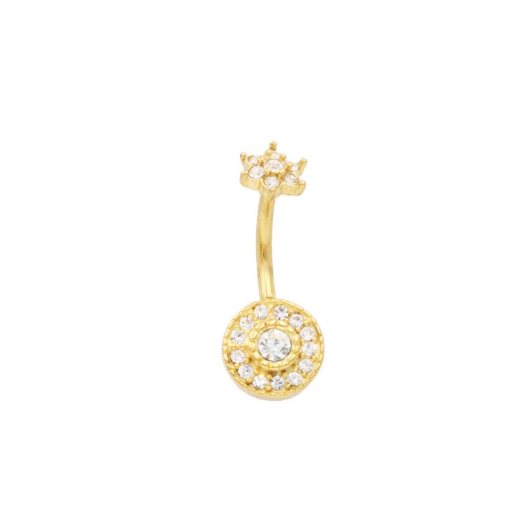 PD-076 Multi-Crystal Banana Belly Button Piercing PD-076 Multi-Crystal Banana Belly Button Piercing