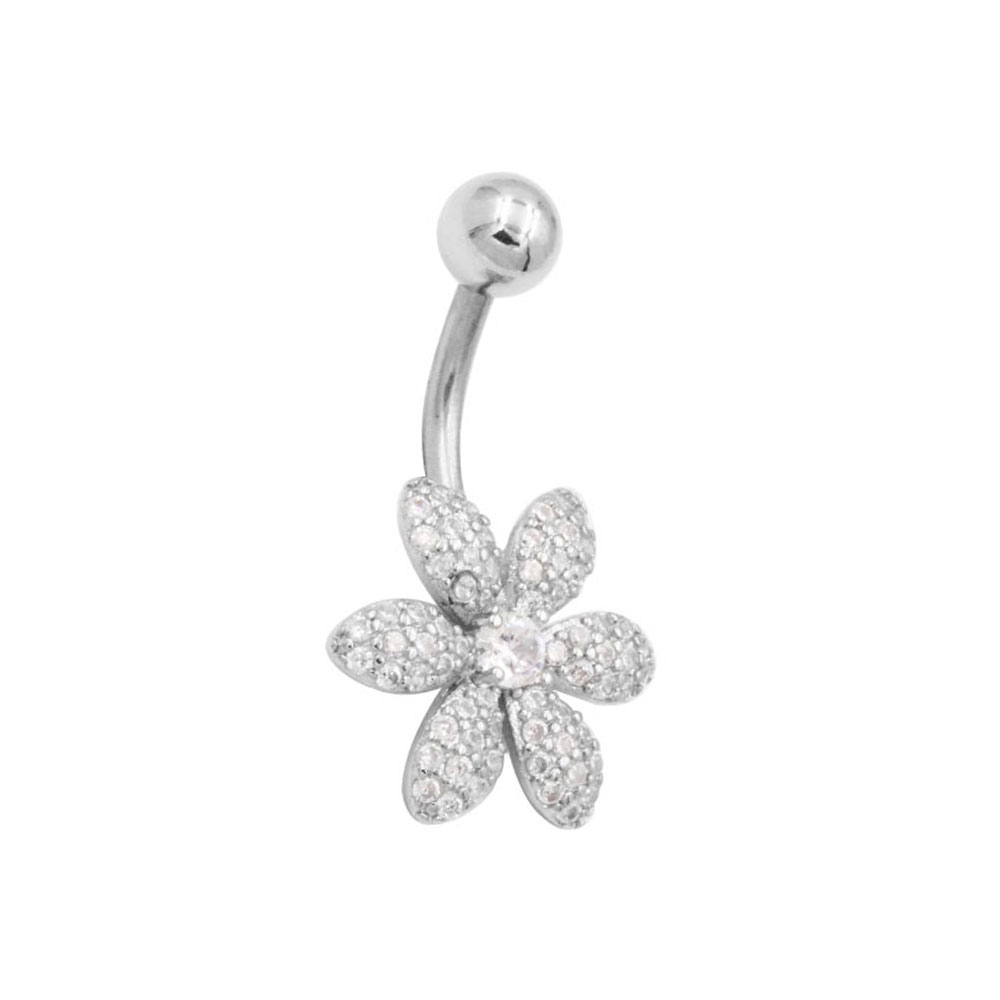 PD-113 Belly button piercing Banana Crystal Flower