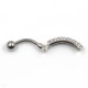 PD-114 Belly button piercing Banana with Crystals