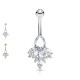PD-177 Piercing Banana Belly Button with Crystal