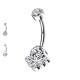 PD-193 Belly Button Navel Piercing Banana Bunch of 6 Crystals