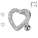 PD-229 Belly button piercing Banana with Heart Crystals