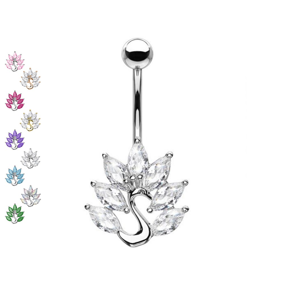 PD-168 Piercing Banana Ombelico Pavone PD-168 Piercing Banana Ombelico Pavone