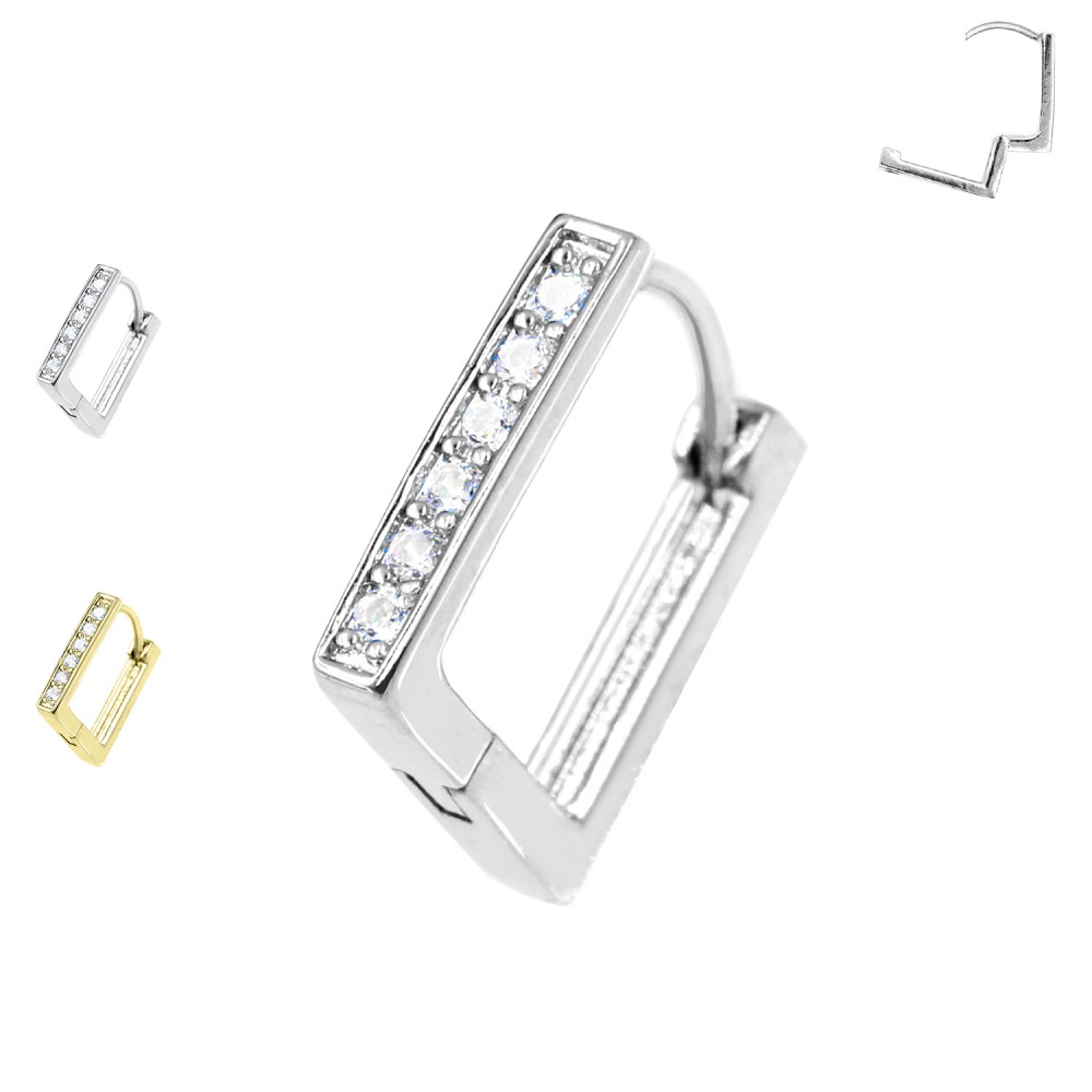 PO-407 Ear Piercing Square with Crystals