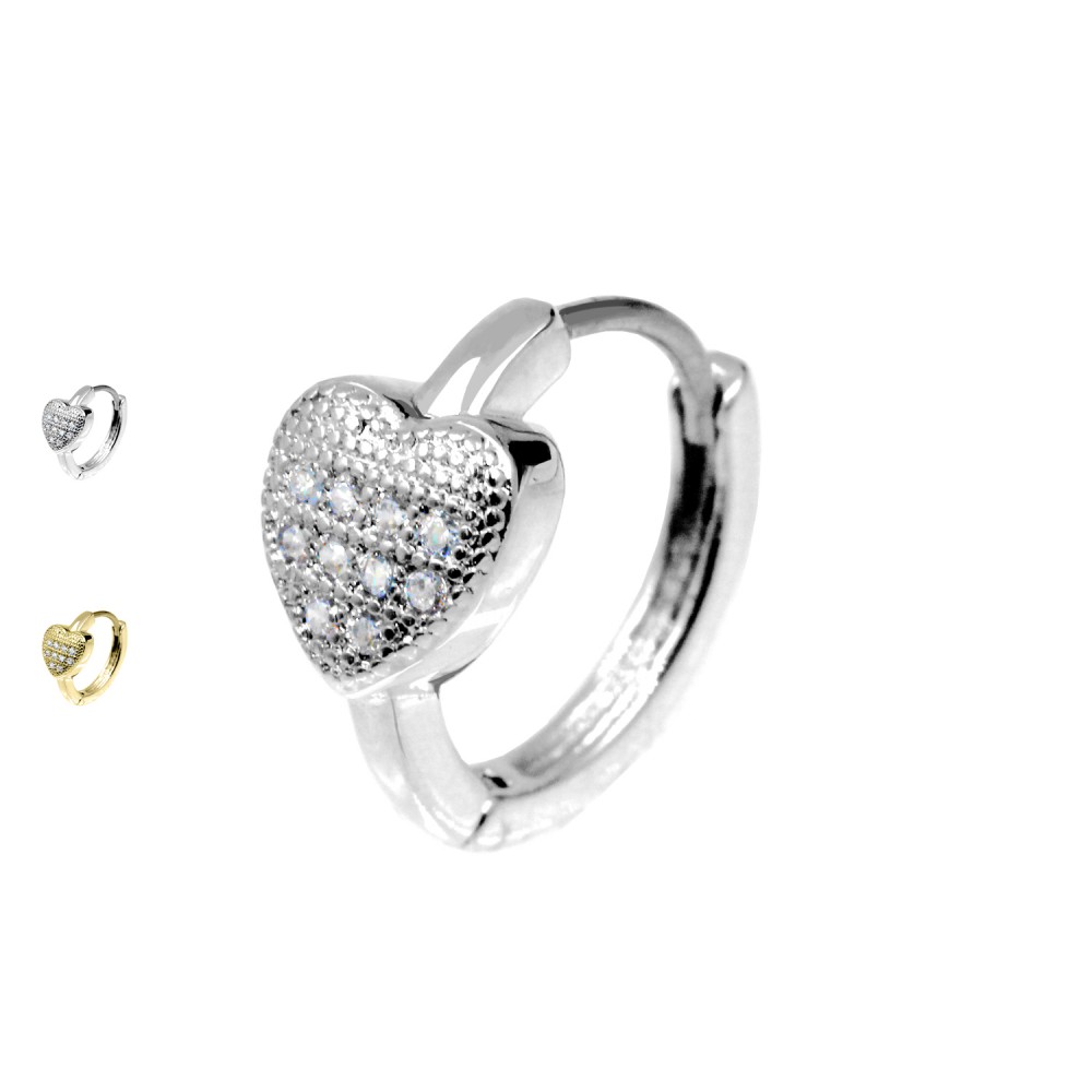PO-425 Ear Piercing Heart with Crystals