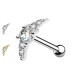PO-458 Ear Piercing Barbell Stud with Crystal Angel's Wing