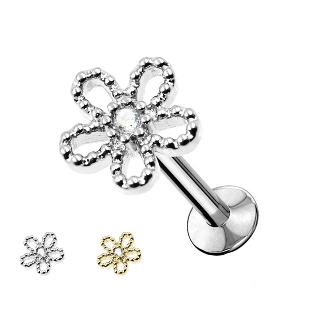 PC-076 Studs Cartilage Flower with crystals