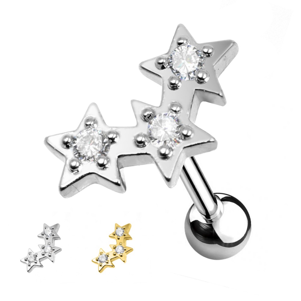 PO-358 Studs Cartilage Star with crystals