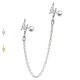 PO-367  Helix/Tragus Barbell Fulmini con Catena PO-367  Helix/Tragus Barbell Fulmini con Catena