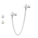 PO-369 Crystal Earring with Chain
