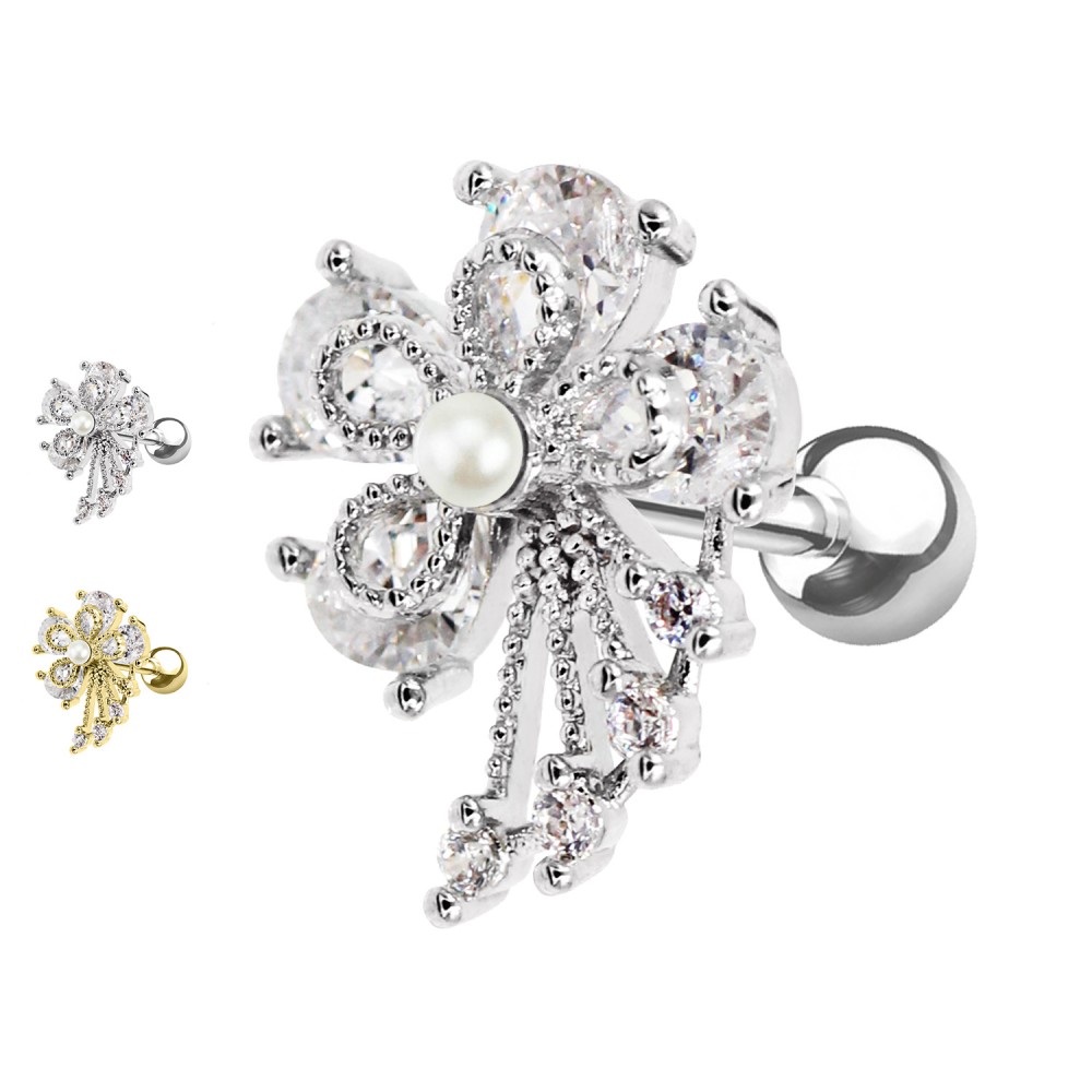 PO-377 Piercing Orecchio Fiore con Nappa PO-377 Piercing Orecchio Fiore con Nappa