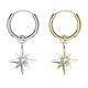 PO-383 Circle Ear Piercing with 8 Pointed Star