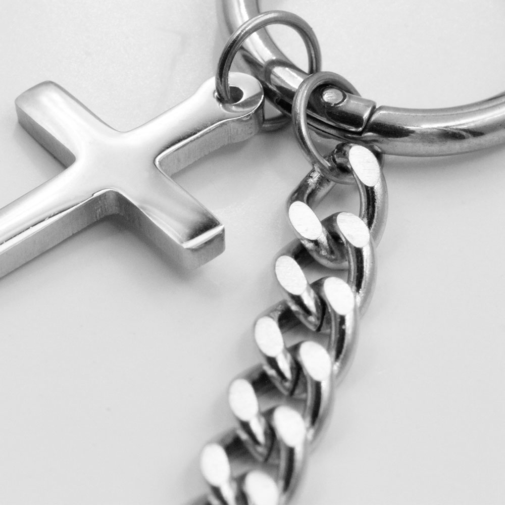 PO-118 Earring with Pendant Cross and Chain