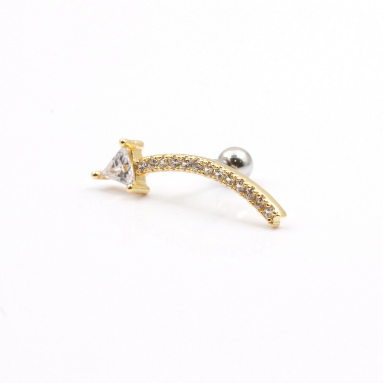 PO-164 Cartilage Arrow Earrings with Crystals
