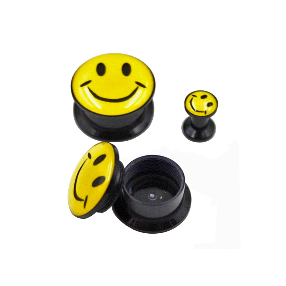 PE-006 Plug Black with Smile Emoji