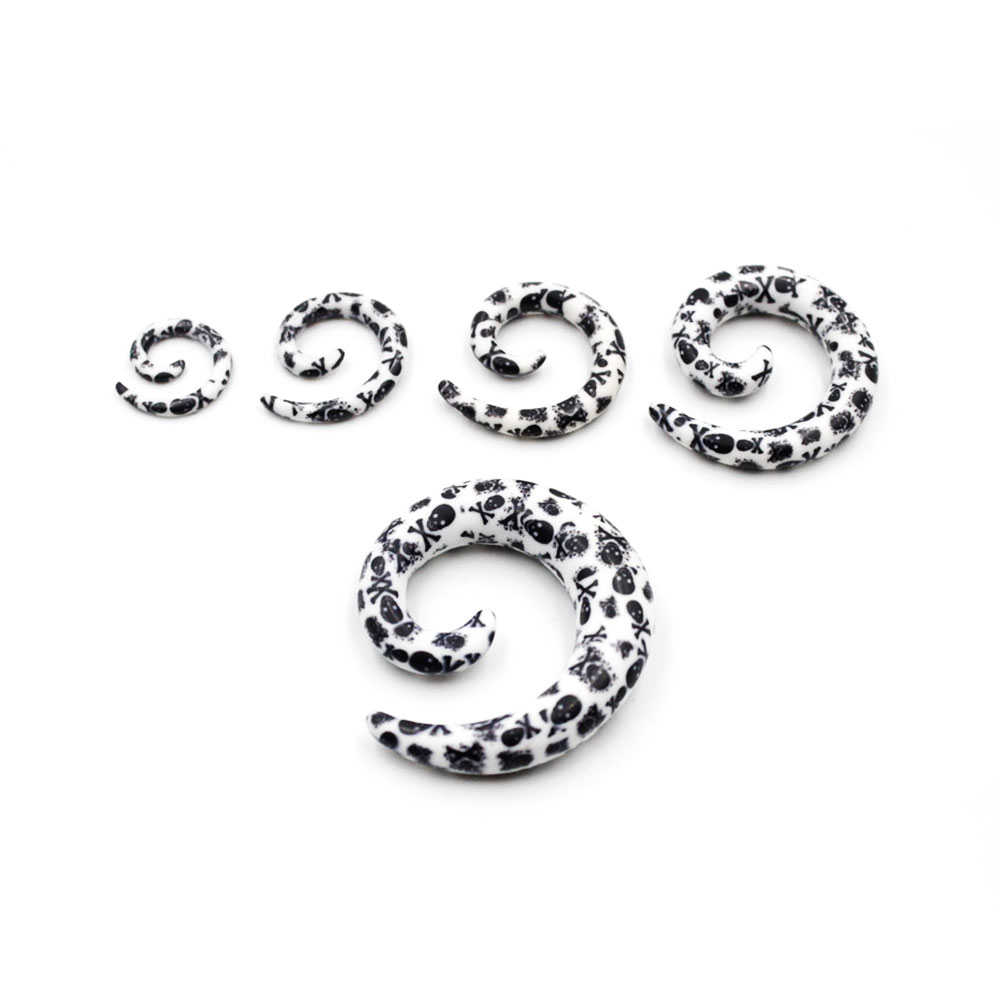 PE-026 Spiral White with Black Points
