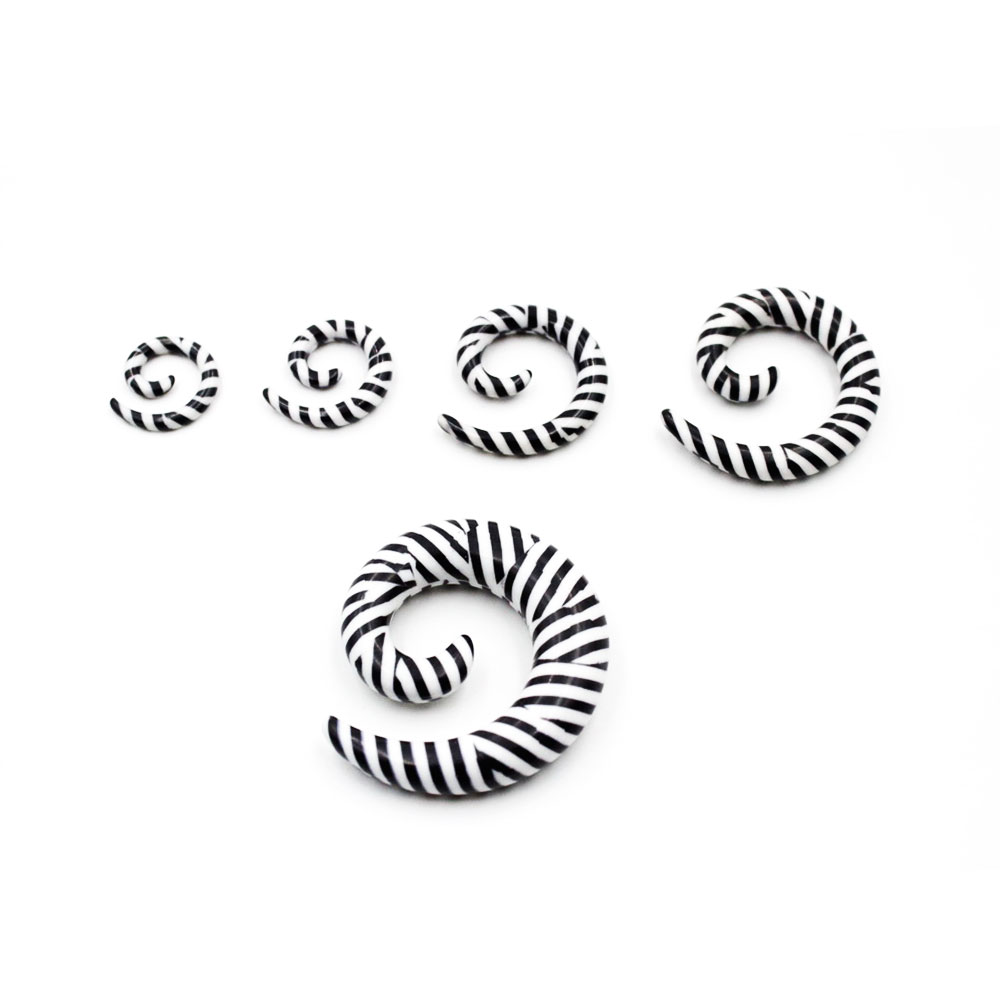 PE-027 Spiral White with Black Stripes