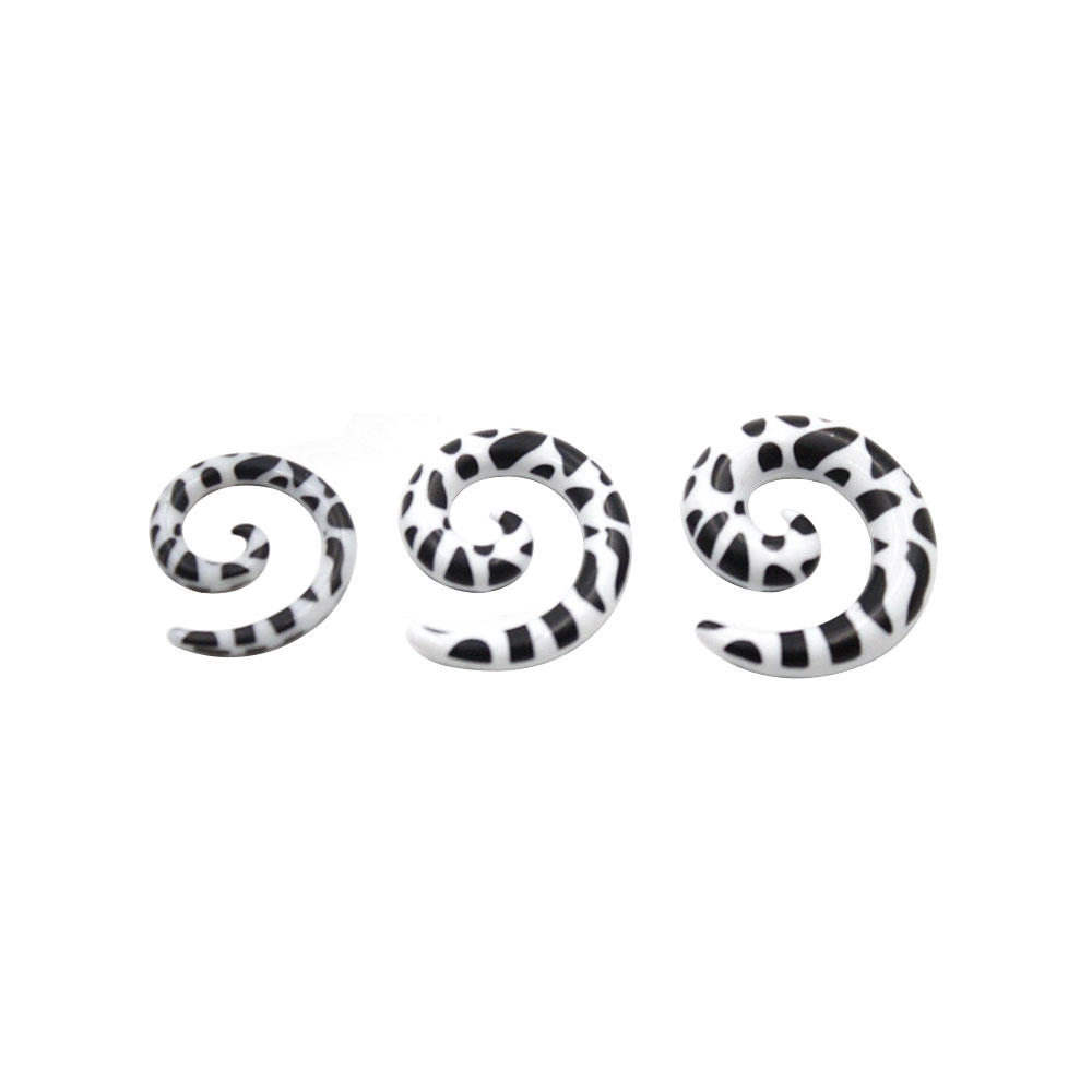 PE-065 Spiral White with Black Spots