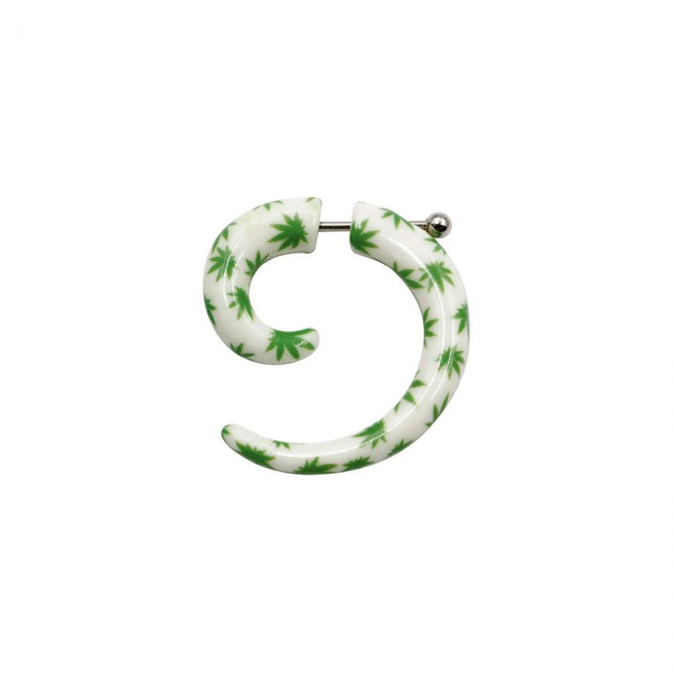 PJ-036 Spirale Finto Bianco con Foglie Verde