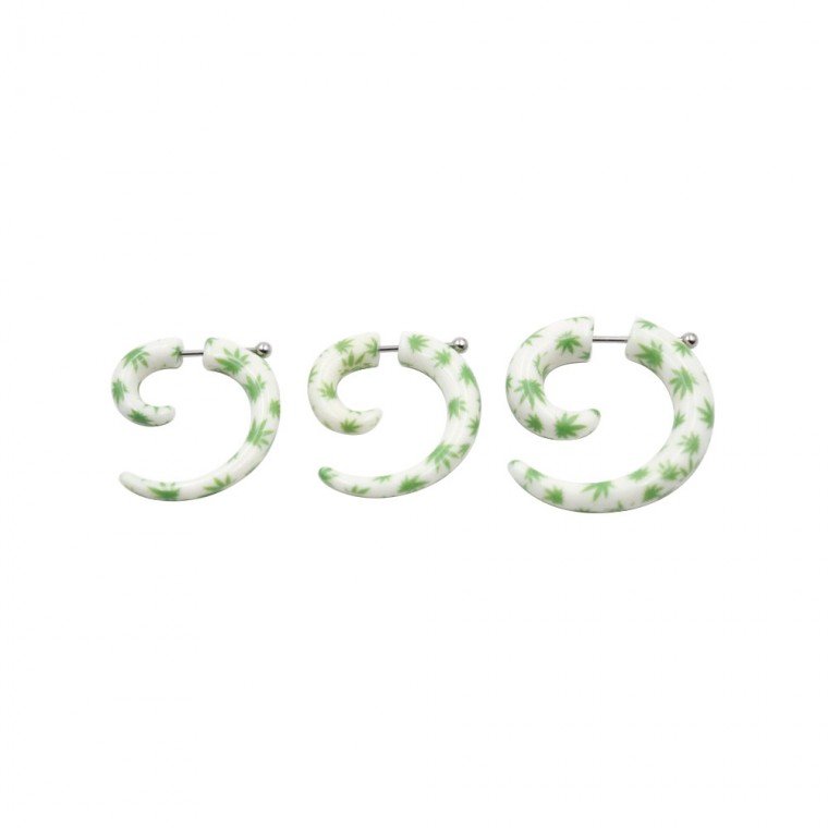PJ-036 Spirale Finto Bianco con Foglie Verde