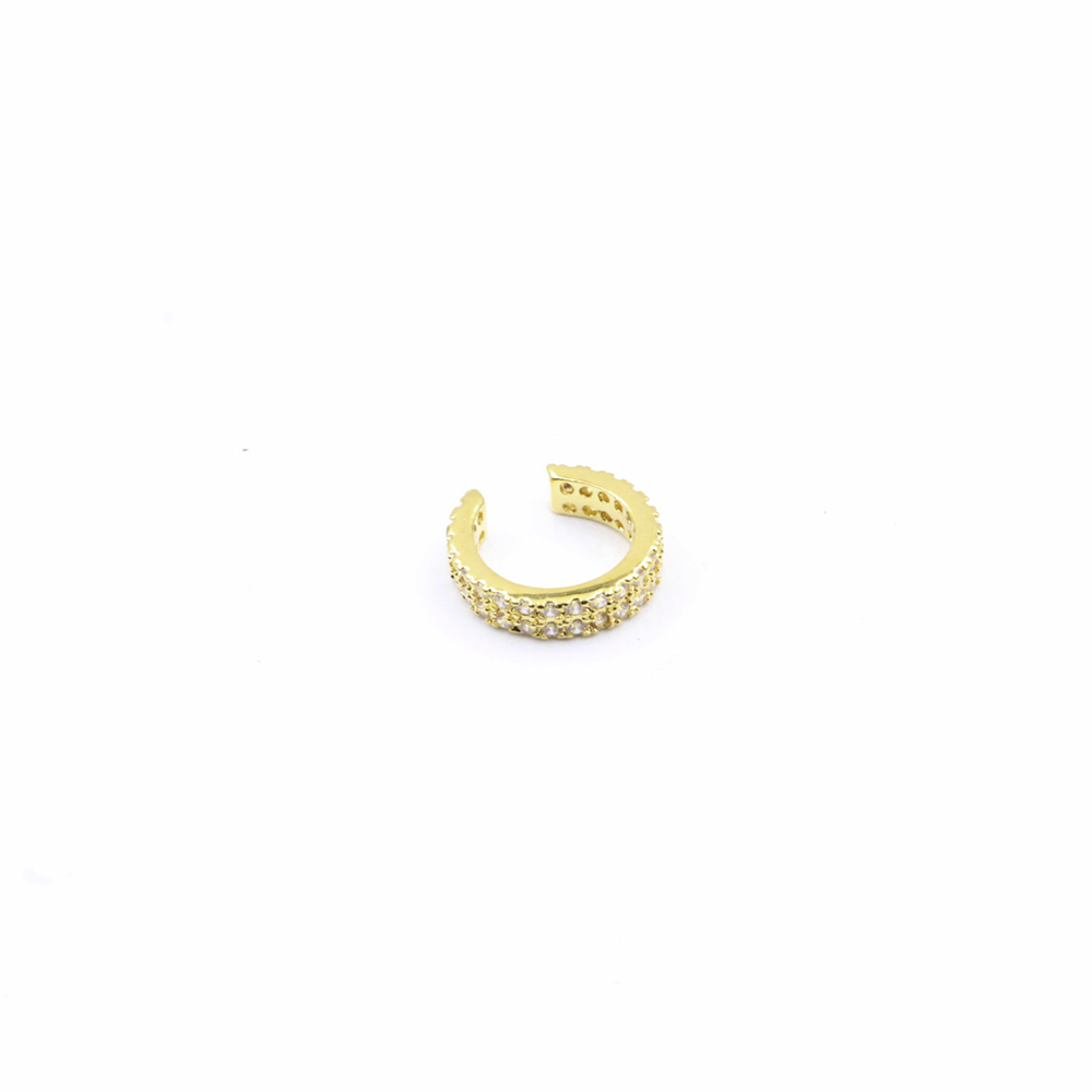Earring Cuff without piercing, Pave single in Helix / Cartilage with crystals