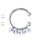 PJ-083 Earring Cuff  Pave single  with pearls